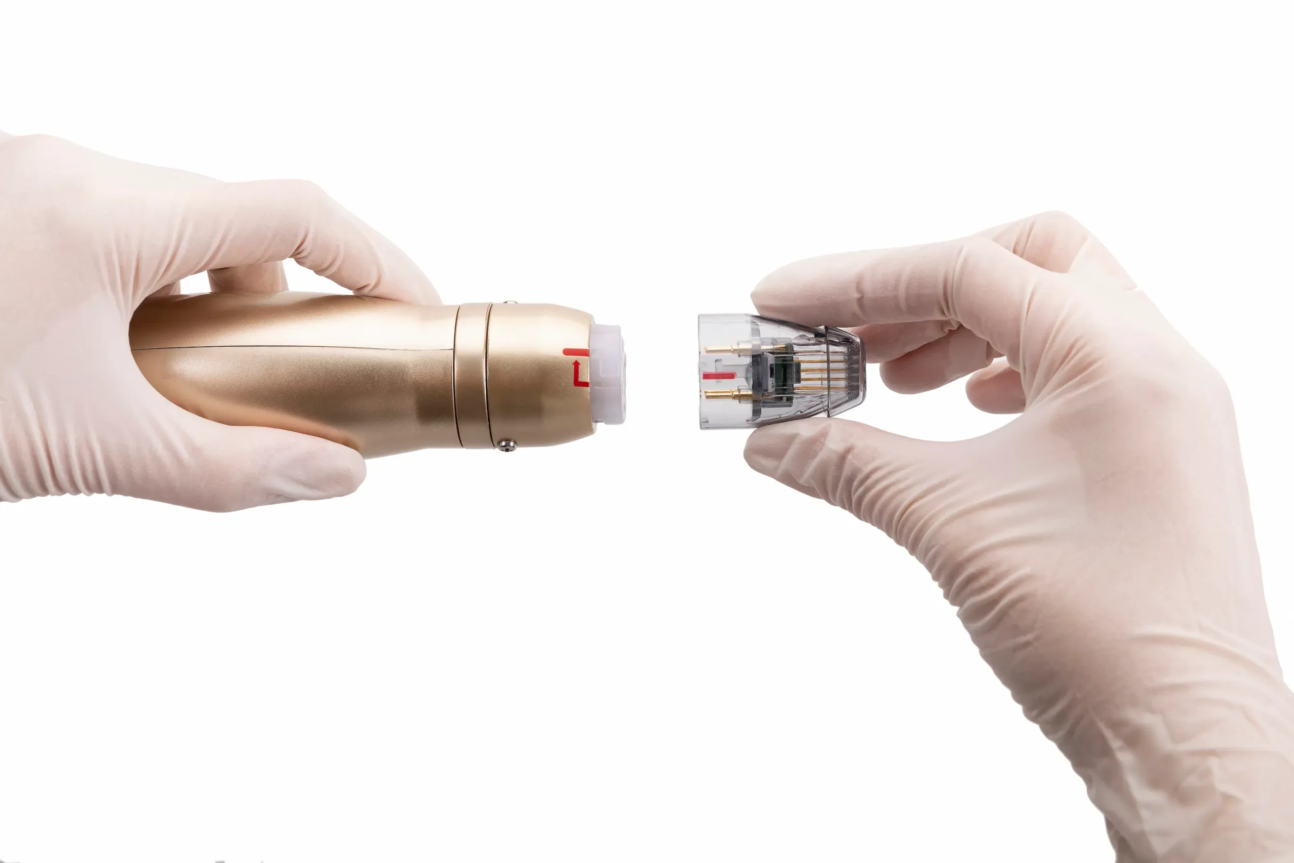 The official Sylfirm X RF microneedling device handpiece used for advanced skin tightening and melasma treatments at Skincare Sommelier NYC.