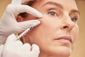 A woman with a refreshed and youthful appearance after a Liquid Facelift treatment at Skincare Sommelier Beauty Lab & Med Spa in NYC.