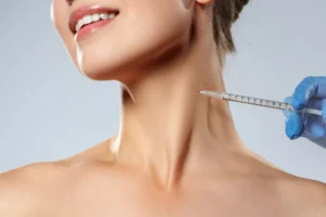Nefertiti Lift Botox injection into the neck to relax platysmal bands and define the jawline at Skincare Sommelier in Forest Hills, NY.